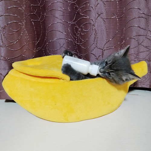 Comfy Cute  Bed "Banana Split" Warm Durable Pet Bed for Cats/Dog