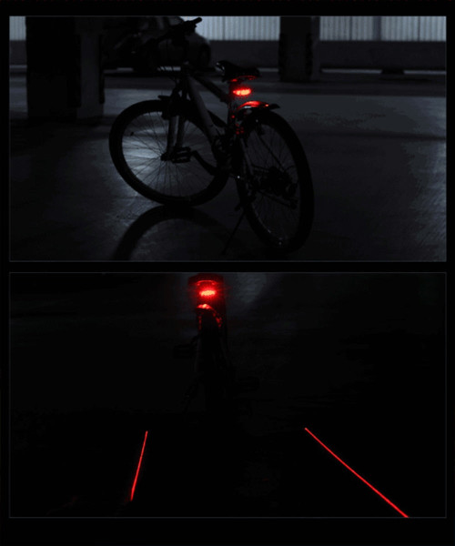 Waterproof bicycle tail light 5LED + 2 laser bicycle light safety warning tail light mountain bike outdoor riding equipment