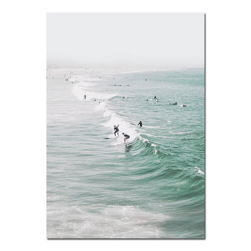 Modern Sea Beach Bus Wall Art Canvas Decoration Posters