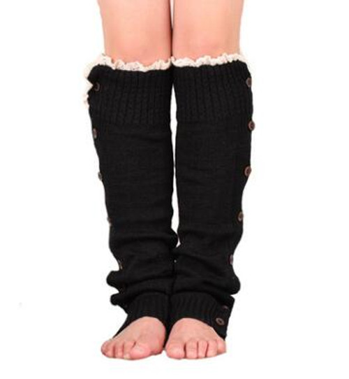 New Hot-sale Button Lace Women Boots Socks Cuffs