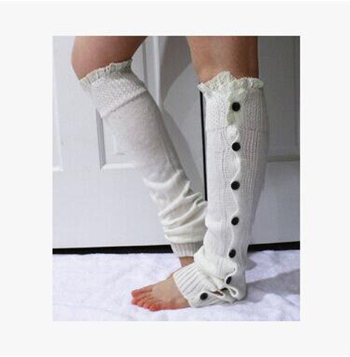 New Hot-sale Button Lace Women Boots Socks Cuffs