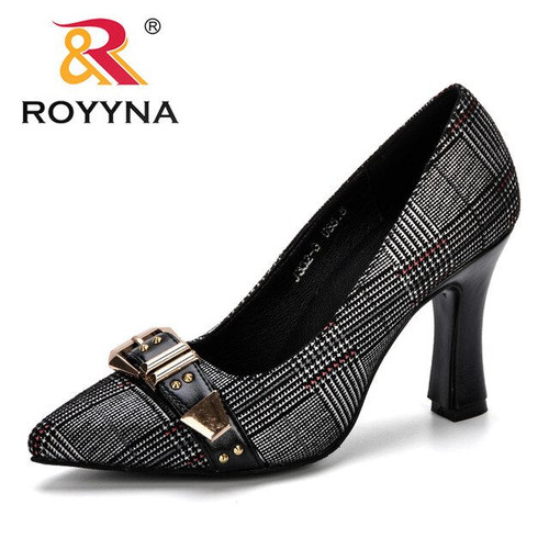ROYYNA Women Pumps Spring & Autumn Plus Size 34-43 Fashion Elegant Pointed Toe Office Ladies High Heels Woman Trendy Shoes