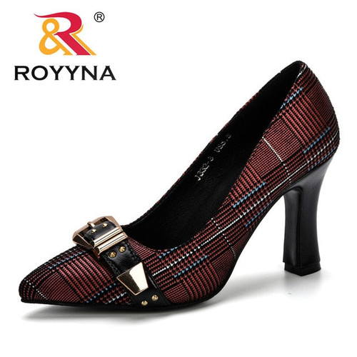 ROYYNA Women Pumps Spring & Autumn Plus Size 34-43 Fashion Elegant Pointed Toe Office Ladies High Heels Woman Trendy Shoes