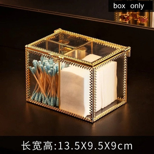 Transparent Drawer Makeup Organizer Glass Desktop finishing Skin Care Shelf Tissue Jewellery Necklace Ring Storage Box