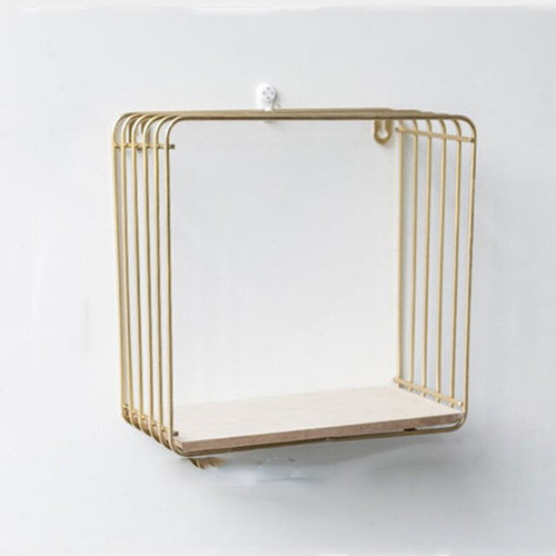 Geometric Storage Rack Wall Hanging Golden Storage Display Shelf Art Potted Decorative Frame Living Room Office Home Accessories