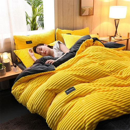 Luxury bedding sets home textile bed cover flat sheets queen king flannel comforter duvet cover coral fleece duvet cover sets