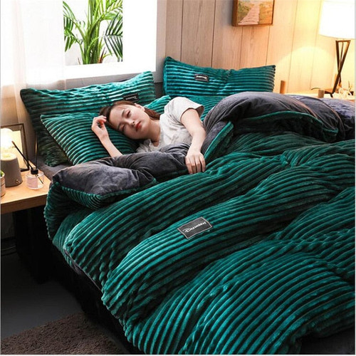 Luxury bedding sets home textile bed cover flat sheets queen king flannel comforter duvet cover coral fleece duvet cover sets