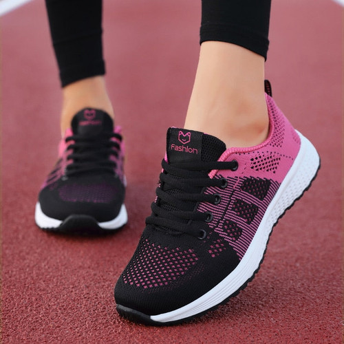 2019 New Women Shoes Flats Fashion Casual Ladies Shoes Woman Lace-Up Mesh Breathable Female Sneakers Zapatillas Mujer