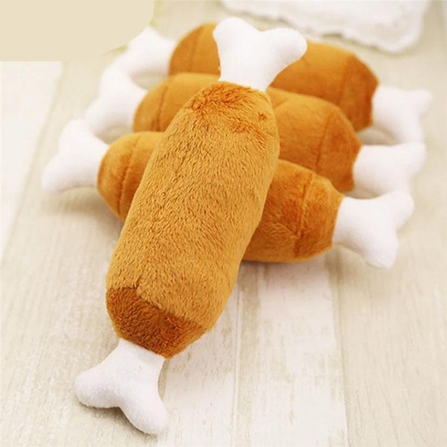 Soft Fleece Chicken Leg Squeak Dog Toys