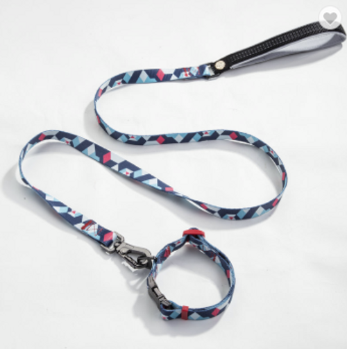 Snowbound Geometric Dog Leash