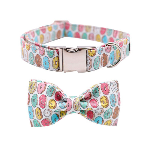 Donuts Dog Collar w/ Detachable Bow