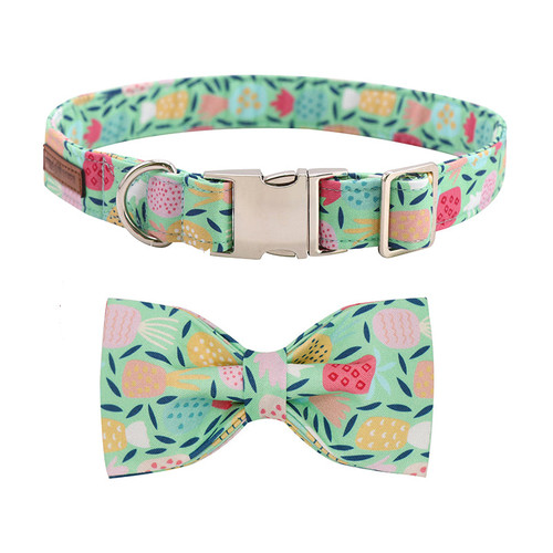 Pineapple Dog Collar w/ Detachable Bow