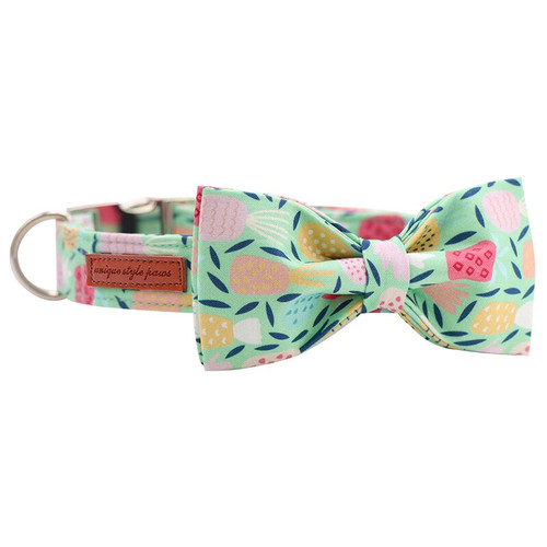 Pineapple Dog Collar w/ Detachable Bow