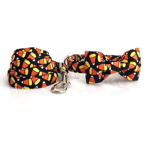 Candy Corn Cat & Dog Collar w/ Detachable Bow