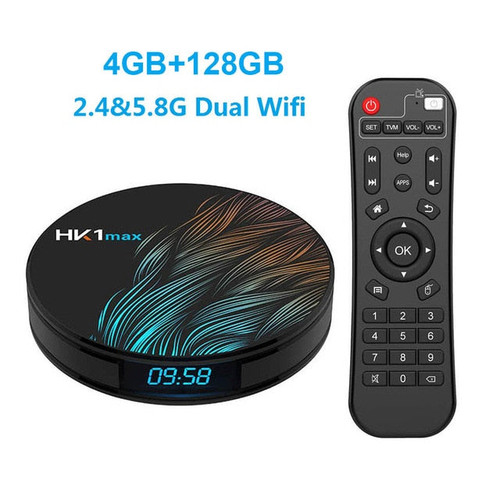 2020 Smart TV Box Android 9 9.0 HK1 Max 4GB 128GB Rockchip 4K TVBOX Youtube Wifi Android TV Set