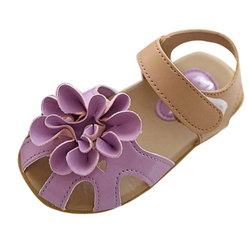 Toddler Girls Dressy Closed Toe Flower Sandals