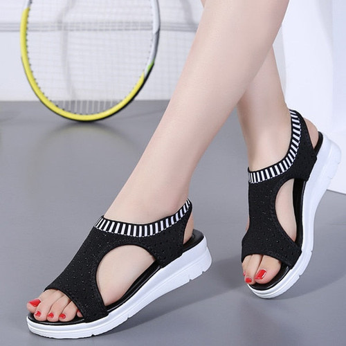 New Women Sandals Female Shoes Summer Wedge Comfortable Sandals Ladies Slip-on Flat Sandals Women Sandalias 35-44