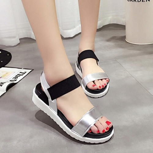 Summer sandals women flat Shoes peep-toe sandalias