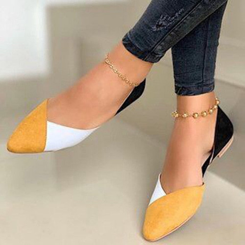 2020 Autumn Women Flat Fashion Mixed Colors Ladies Loafers Pointed Toe Slip On Casual Sandals Comfortable Female Office Shoes
