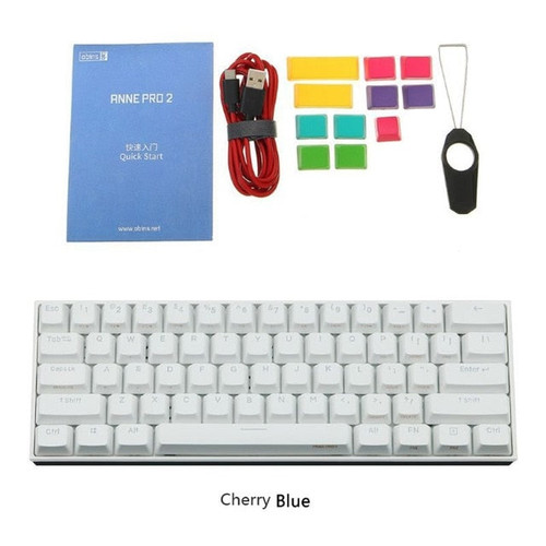 GAMING KEYBOARD - Anne Pro 2 Mechanical Keyboard 60% NKRO Bluetooth 4.0 Type-C RGB 61 Keys Mechanical Gaming Keyboard Cherry Switch Gateron Switch
