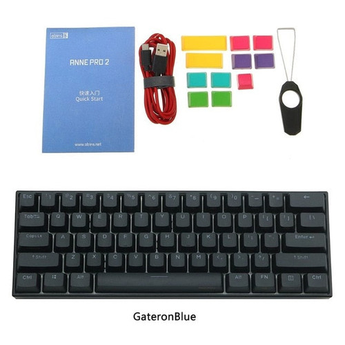 GAMING KEYBOARD - Anne Pro 2 Mechanical Keyboard 60% NKRO Bluetooth 4.0 Type-C RGB 61 Keys Mechanical Gaming Keyboard Cherry Switch Gateron Switch