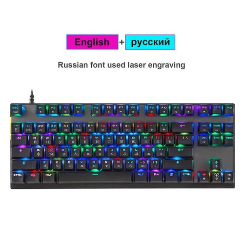 Motospeed English/Russian Gaming Mechanical Keyboard RGB LED Backlight USB Wired laser Ergonomics Keyboard For PC computer gamer