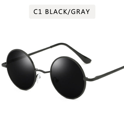 Retro Punk Style Round Polarized Sunglasses  Men Women Brand Designer Round Metal Frame  High Quality  Sun Glasses UV400