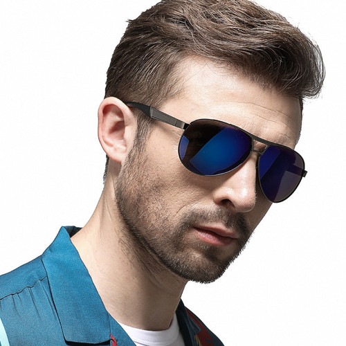 ZXRCYYL  NEW High quality Men Retro Polarized Sunglasses  Classic Brand Designer  Driving Pilot  Sun Glasses UV400