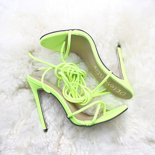 Candy Color Ankle Strap High Heels (4 Colors To Choose From)