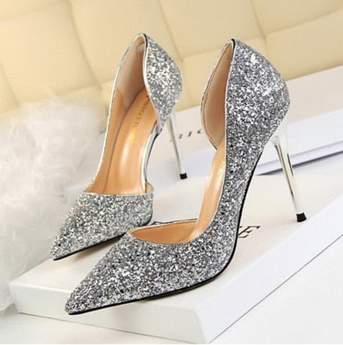 Women Pumps Extrem Sexy High Heels Women Shoes Thin Heels Female Shoes Wedding Shoes Gold Sliver White Ladies Shoes