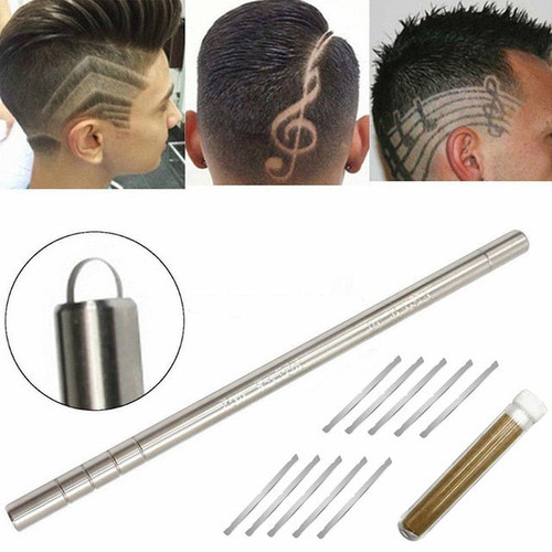 1Pcs Profession Hair Trimmer DIY Salon Magic Engraved Beard Hair Shavings Barber Hairdressing with 10Pcs Blades for Hair Styling