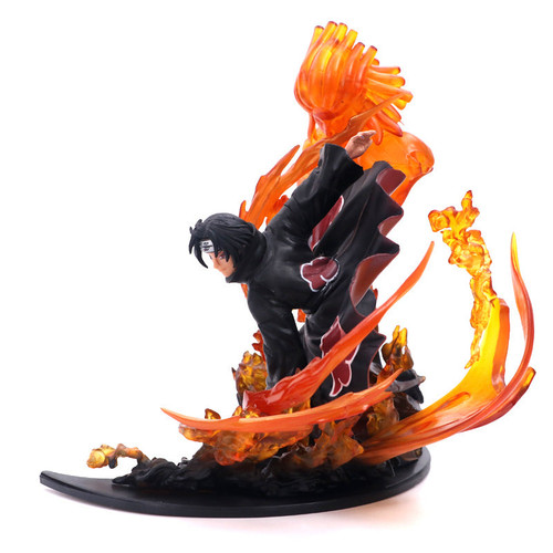 Naruto Uchiha Itachi Fire Red VS  Sasuke Susanoo Blue PVC Action Figure Brother Relation Collection Model Toy 21cm