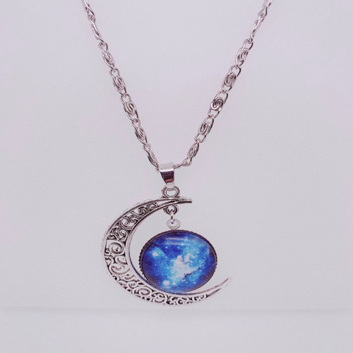 Galaxy Moon Necklace