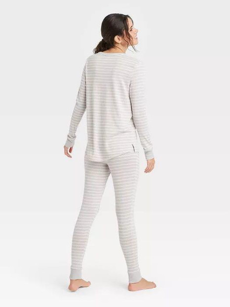 Women's Striped Cozy Long Sleeve Pajama Set