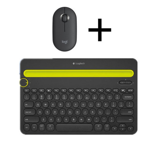 Logitech K480 Bluetooth Wireless Keyboard Mouse Set Multi-Device Keyboard with Phone Holder Slot for Windows Mac OS iOS Android