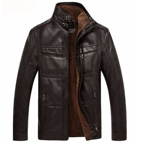 Men Leather Jacket Coats PU Outerwear