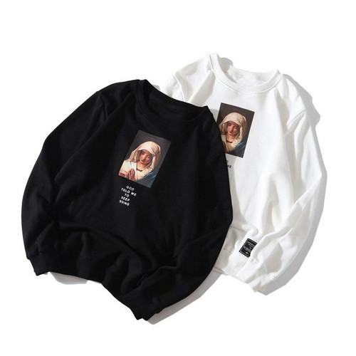 Virgin Mary Printed Hoodie