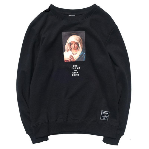 Virgin Mary Printed Hoodie