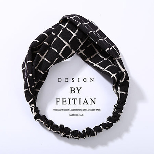 Fashion Plaid Knot Turban Elastic Headband/Hairband