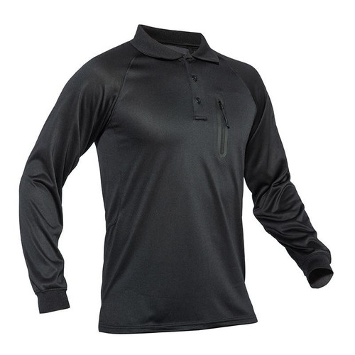 Men Polo Shirt Performance Tactical Long Sleeve Quick Dry Army Combat