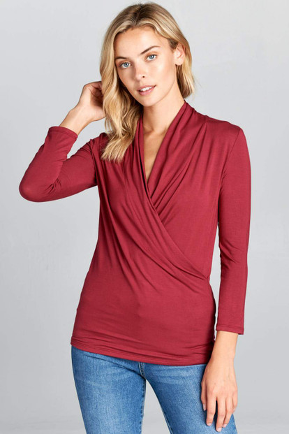 Long Sleeve Surplice Top