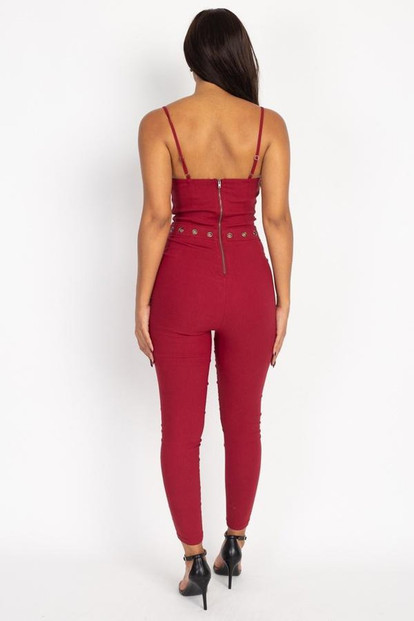 Waist Cutout Skinny Jumpsuit