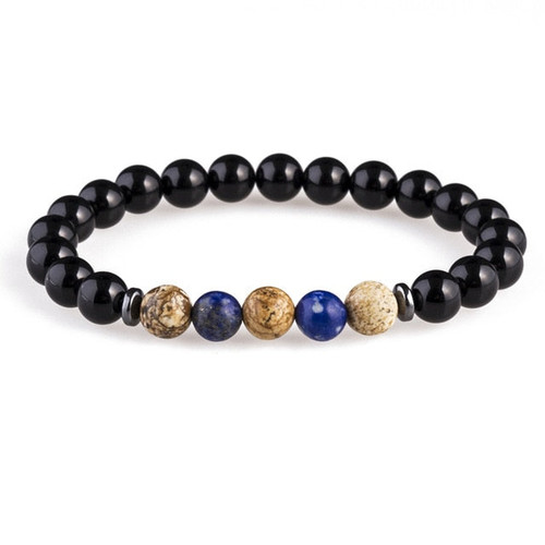 ATTYIRENA Men Jewelry Tiger Eye Buddha Bracelets For Men Luxury Meditation 8mm Prayer Bead Bracelets Natural Stone Bracelets