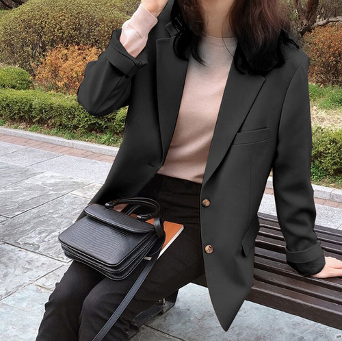 Casual Blazer Jacket Autumn Office Lady Suit Coat