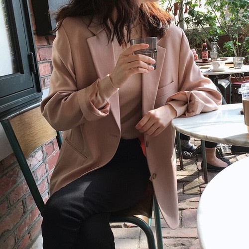 Casual Blazer Jacket Autumn Office Lady Suit Coat