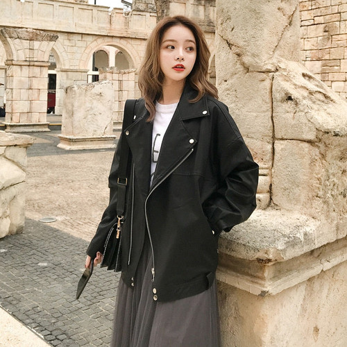 Fashion Oversized Coat Faux Leather Jacket