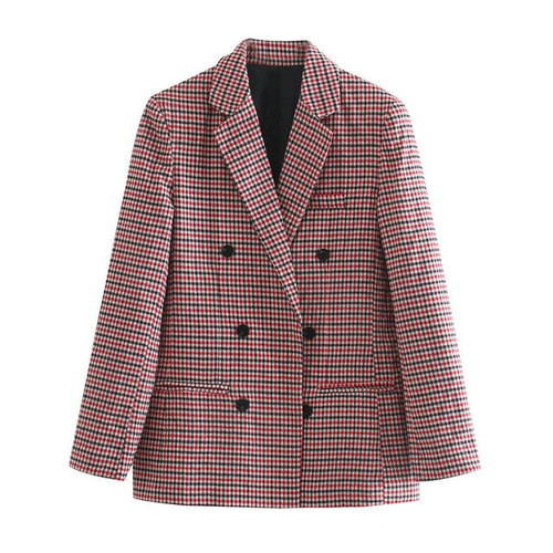 Fashion Plaid Blazers and Jackets Work Office Lady