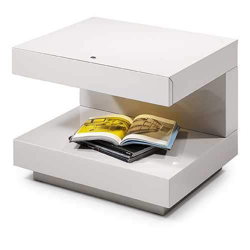 Modern White Glossy Nightstand