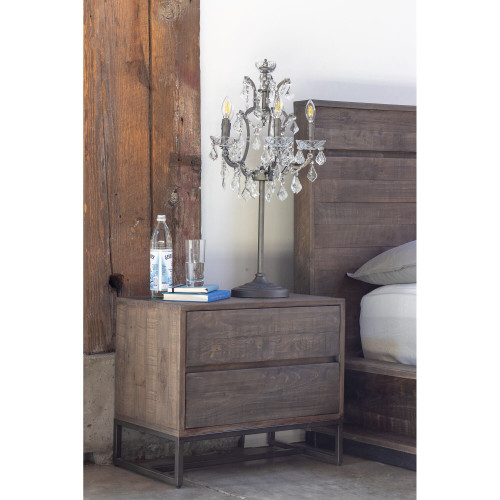 Moe's Elena Rustic Nightstand, Light Brown