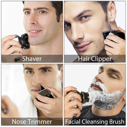 Skull shaver for men beard hair trimmer electric razor rechargeable bald shaving machine LCD display grooming kit